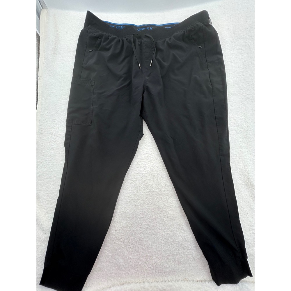 Cherokee Infinity Mens Black Tapered Leg Jogger Scrub Pants 4XL CK004A BAPS